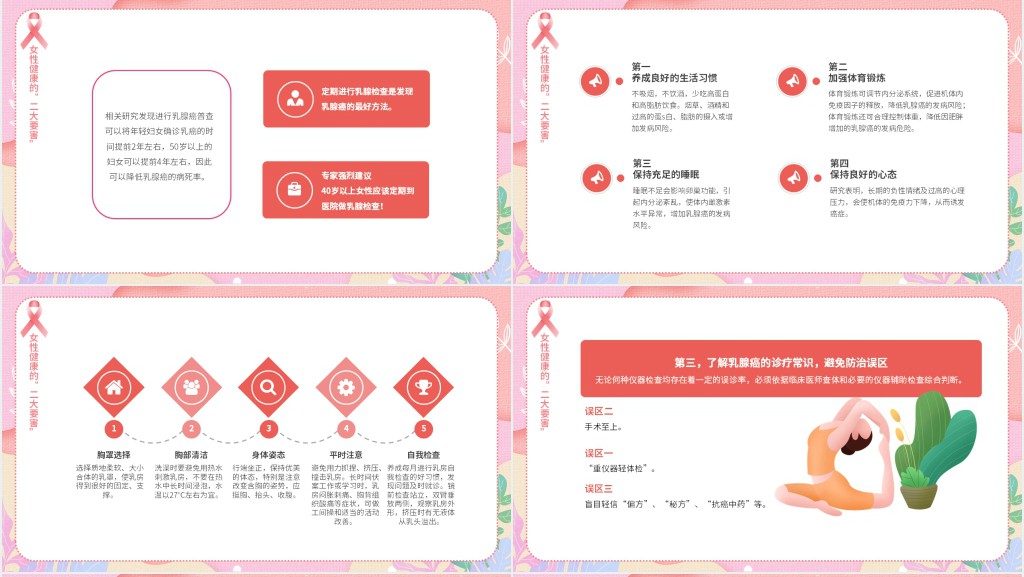 普及科普知识关爱女性健康PPT模板 普及科普知识关爱女性健康PPT模板