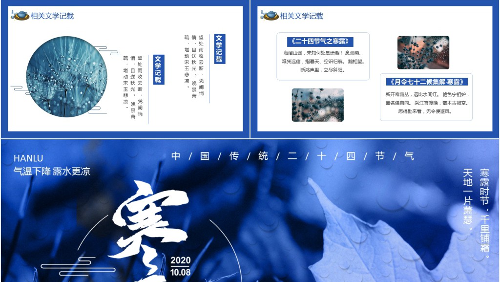 寒露节气如何养生知识PPT模板 寒露节气如何养生知识PPT模板