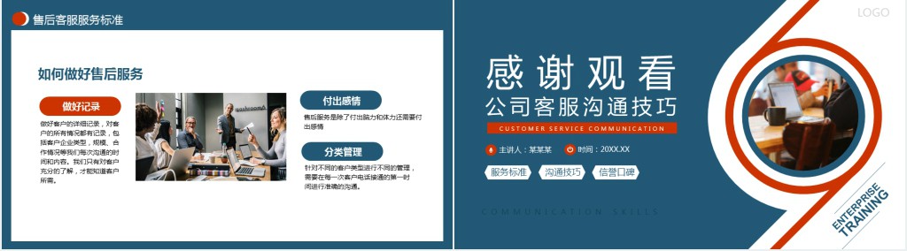 售后客服服务工作沟通技巧PPT模板 售后客服服务工作沟通技巧PPT模板