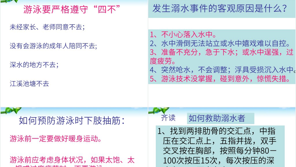 防溺水的主题高质量PPT 防溺水的主题高质量PPT