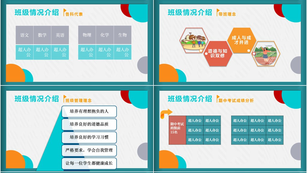 创意高中家长会班主任发言PPT模板 创意高中家长会班主任发言PPT模板