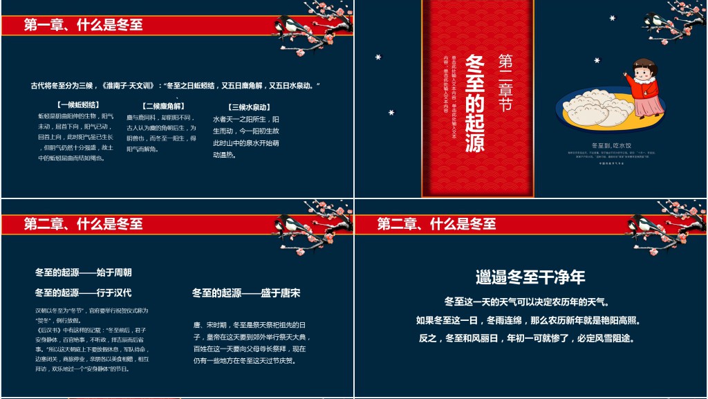 冬至历史习俗演变PPT模板 冬至历史习俗演变PPT模板