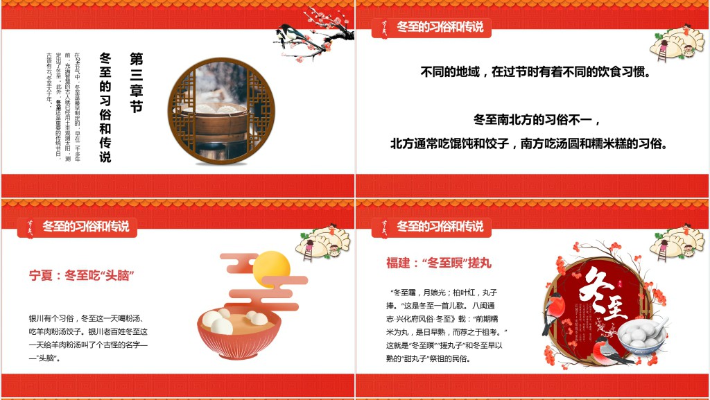 冬至的风俗演变PPT模板 冬至的风俗演变PPT模板