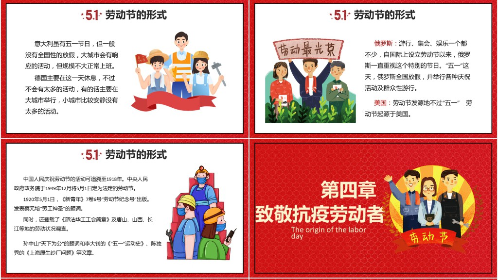 劳动节的起源和来历PPT模板 劳动节的起源和来历PPT模板