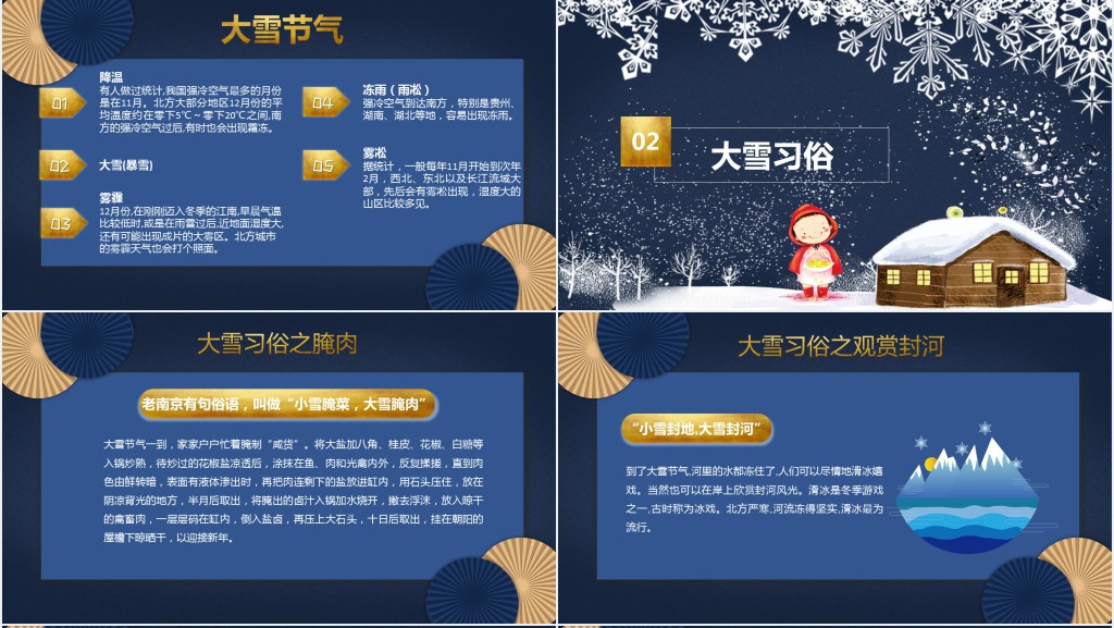 大雪节气养生习俗PPT模板 大雪节气养生习俗PPT模板